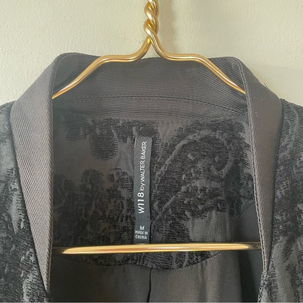 W118 by Walter Baker Black Jacquard Brocade Cropped Jacket M - Picture 10 of 11